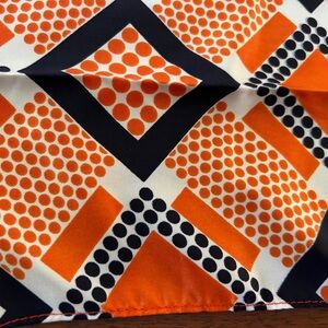 Geometric Orange and Black Scarf